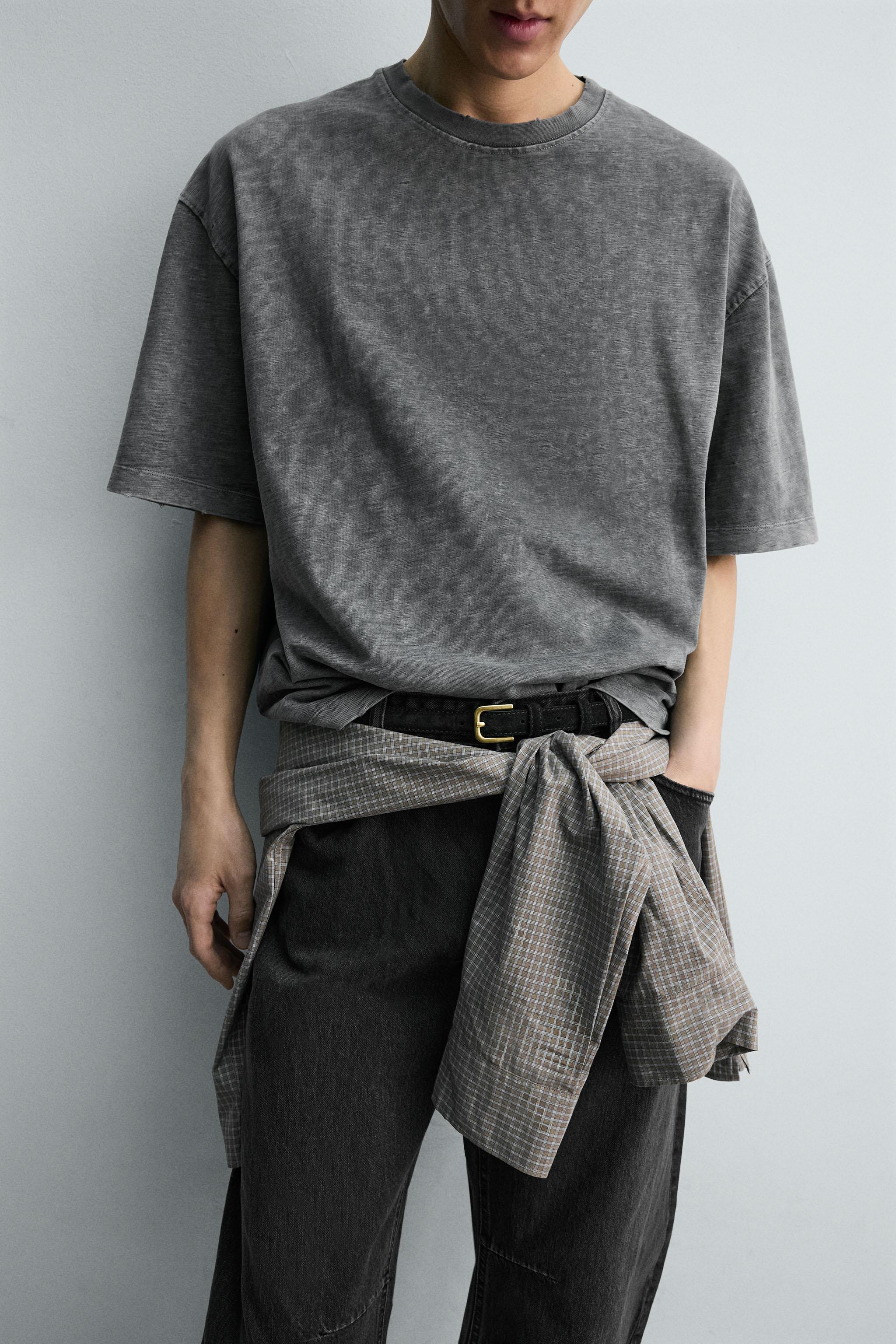T-SHIRT RELAXED FIT FLAMÉ DÉLAVÉ